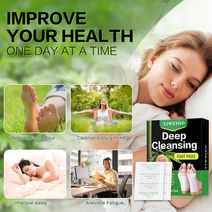 100 Foot Pads Natural Bamboo Vinegar Gingerr | Deep Cleansing Foot Paches for Stress Relief for Stress Relief, Better Rest, Feet Health Patches, Relaxing Muscles