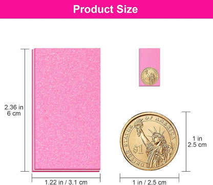 Buffer Block Nail File, 100/180 Grit Sponge Nail Buffers for Acrylic Nails, Nails Buffer, Mini Buffing Block Double Sided for Manicure Tools 60 Count - Pink