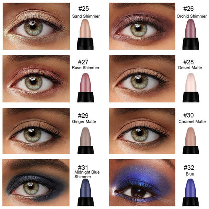 Kaely 8Pcs Cream Eyeshadow Stick Set, Sand Orchid Rose Desert Ginger Caramel Midnight Blue Blue, Matte Shimmer Eyeliner Pencil Eye Shadow Sticks Palette Makeup for Older Women, sombras para ojos 04