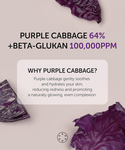 SERUMKIND Purple Cabbage Serum - Calming and Skin Recovery- Korean Face Skincare – Beta Glucan 100,000ppm – Soothing & Redness Relief - Vegan, Cruelty-Free – 1.01 fl.oz.