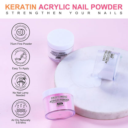 Acrylic Nail Kit with Everything: Beginners Set with Drill - Professional Acrylic Powder Glitter Monomer False Tips Top Base Coat Starter Kit - Full Decorations Nail Supplies for Nail Extensions Gift
