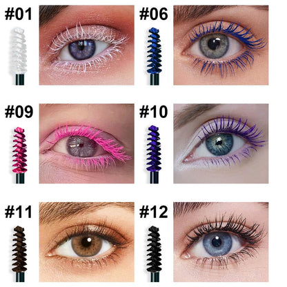 Colored Mascara for Eyelashes, Voluminous Colorful Mascara Set, Pink Blue Purple White Brown Black Lash Pack - Lengthening, Defining, Curling, Multiplying Formula, Cruelty-Free & Waterproof