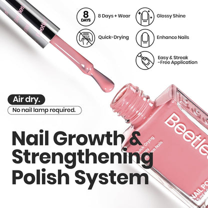 Beetles Jelly Nail Polish Set,6 Colors Pink Nude Jelly Quick Dry Nail Polish Fingernail Fast Drying & Long Lasting Nail Strengthener Polish Gifts for Women