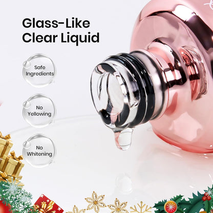 Beetles No Wipe Gel Top Coat and Base Coat Set, 2 Pcs 15ml Top Coat Gel Nail Polish & Gel Base Shine Finish Long Lasting, Soak Off LED Lamp Nail Art Design Manicure Gifts for Women Christmas Limited