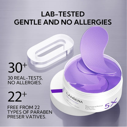 Retinol Under Eye Patches(30 Pairs) -Cooling Eye Masks for Rejuvenating,with Caffeine Niacinamide Tetrapeptide Hydra-Gel Collagen, Puffy Eyes & Dark Circles Treatment, Fine Lines & Wrinkles Reduce