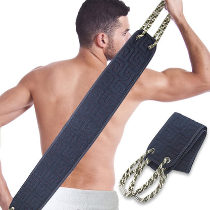 Exfoliating Back Scrubber for Shower, 38 Inches Long Back Exfoliator with Two Handles for Men and Women Acne, Double-Sided Bath Back Washer Body Cleaner to Scrub Your Skin