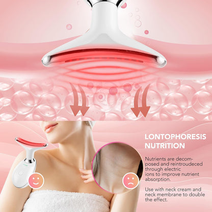 Red-Light-Therapy-for-Face, Facial Massager Wand with 7 Color - Birthday, Christmas, Mothers Day, Valentines Day, Self Care Gifts for Her Women Mom Best Friend Wife Teacher (White)