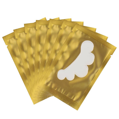 100 Pair Set Eye Gel Pads For Eyelash Extensions Lint Free Patches Beauty Tools (Gold)