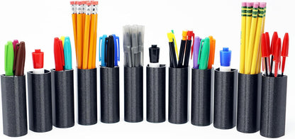 Magnetic Pen Holder, Marker Holder and Pencil Holder for Refrigerator, Locker, Whiteboard or Desk (Small, Space Black, Set of 2)