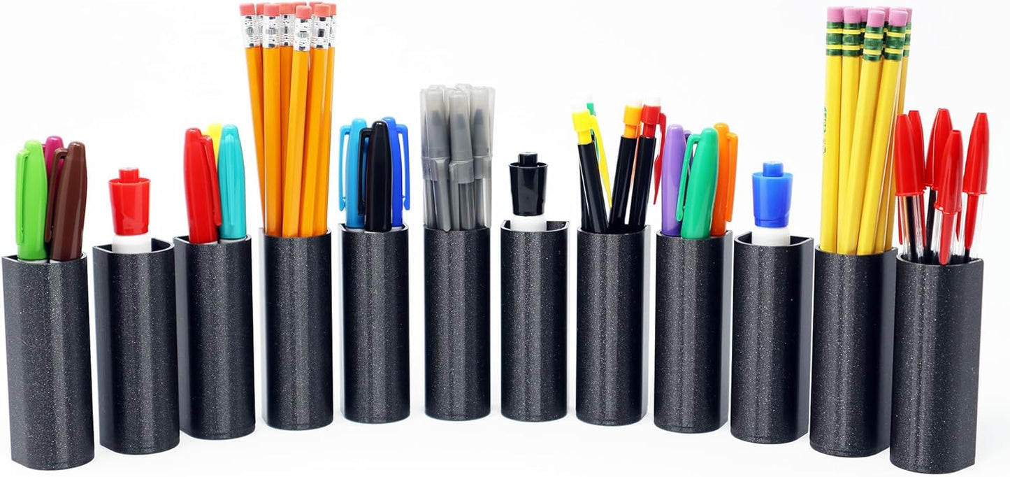 Magnetic Pen Holder, Marker Holder and Pencil Holder for Refrigerator, Locker, Whiteboard or Desk (Small, Pumpkin, Set of 2)