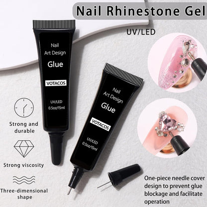 Bow Nail Art Charms with Rhinestones Glue Gel White Flatback Pearls Luxurious Nail Charms Supplies Accessories White Pearls Silver Steel Ball Nails Gems Jewelry for Women Nails Design