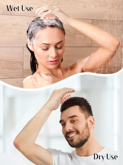 HEETA Hair Scalp Massager for Hair Growth, Shampoo Brush, Scalp Scrubber Exfoliator with Soft Silicone Bristles for Dandruff Removal to Relieve Stress, Wet Dry Use Updated Material, Pink