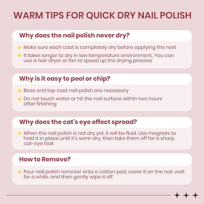 Cat Eye Nail Polish Non Gel Quick Dry Glitter Cat Eye Nail Polish with Magnetic Toe Fingernail Air Drying Fast Lacquer Manicure Gift For Women Girls 16ml, 0.54fl oz