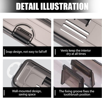 4Pcs Toothbrush Travel Case, Plastic Portable Tooth brush Holder for Traveling, Bathroom, Camping