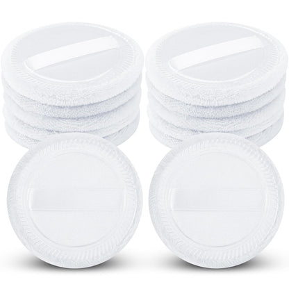 12 Pieces Powder Puffs Cotton Makeup Pads Soft Face Compact Puffs for Loose Setting Pressed Powder, 2.36 Inch (White)