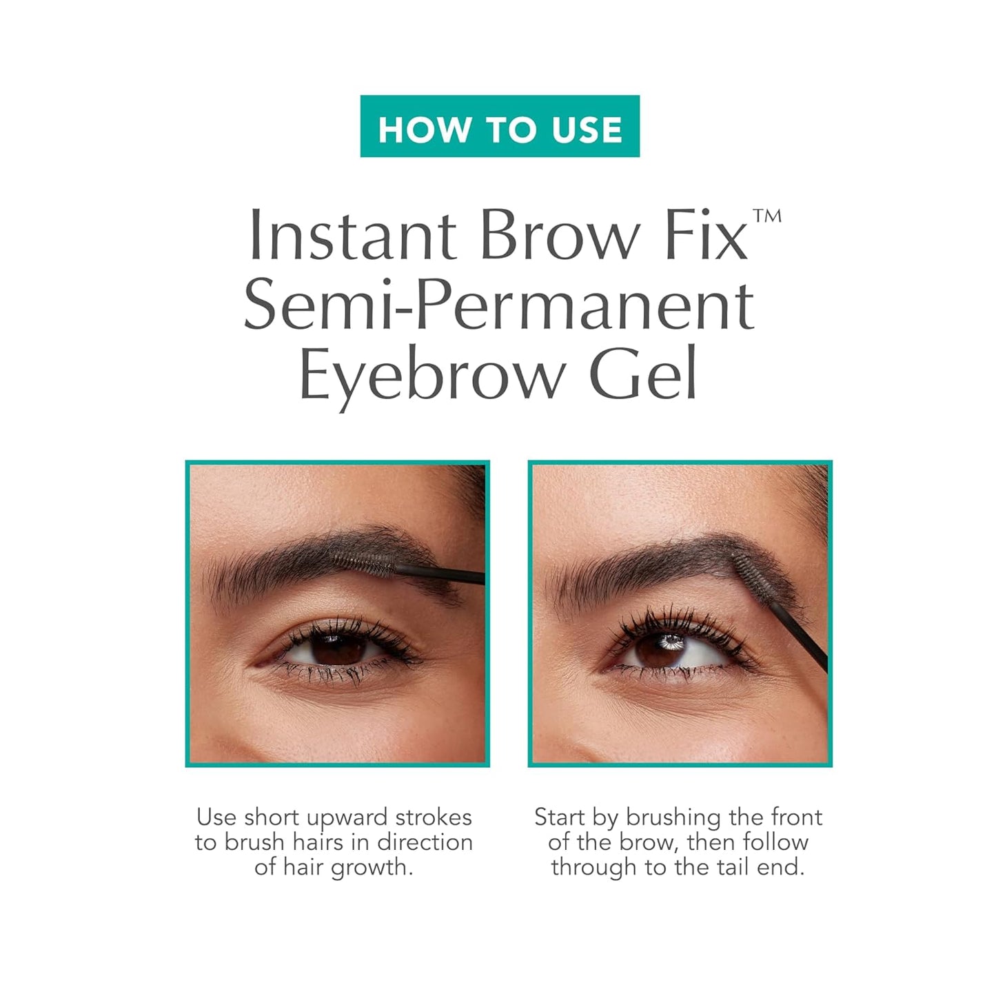 Thrive Causemetics Instant Brow Fix Semi-Permanent Eyebrow Gel, Waterproof Tinted Eye Brow Gel with Vitamin B5, Smudge-Proof, Vegan & Cruelty Free, Nan (Charcoal)