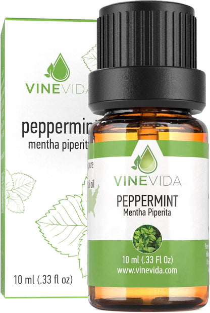 VINEVIDA Peppermint Essential Oil 10 mL - Undiluted Peppermint Oil 10 mL - Peppermint Candle Oil Scent - DIY Candle Scents for Candlemaking - 10 mL Essential Oil for Soap Making Safe for Skin