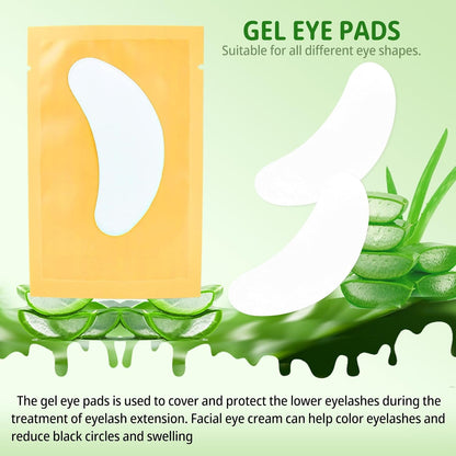 50 Pairs Under Eye Patches, Isolation Eyelash Extension Pads, Under Eye Gel Pads for Pro Salon and Individual, DIY Lashes Extension Supplies (Gold)