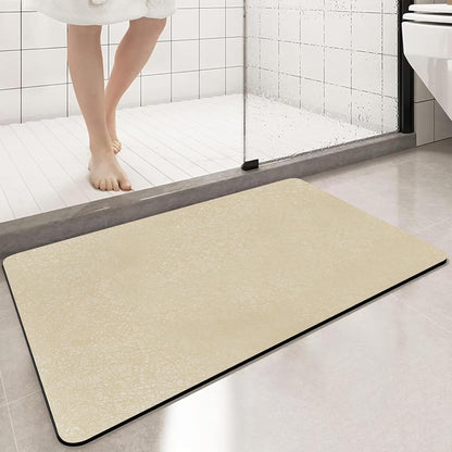 Diatomaceous Earth Bath mat Bathroom Rugs Super Absorbent Quick Dry Non Slip Bath Mat Thin Bathroom Floor Mats Fit Under Door-Shower Rug for in Front of Bathtub Shower, Coffee, 15.7"*23.6"