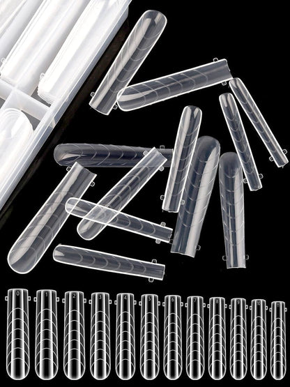 EBANKU Poly Gel Nail Forms Coffin Long, 120 Pcs Dual Forms for Polygel, Structure Builder Gel Nail Molds Acrylic Nail Kit for Nail Extension Art Design Salon & DIY -12 Sizes