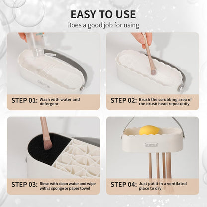 DUcare Makeup Brush Cleaner Shampoo Soap Solid Brush Cleaning Mat Removes Cosmetic Color Brush Cleaner Pad for Cleaning Makeup Sponges Brushes