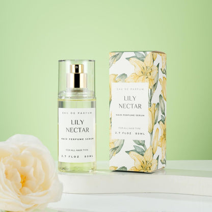 Hair Perfume for Women, Summer Lightweight Long Lasting Fragrance Mist - 3:7 Hydrating Serum Alcohol Free Formula, Argan Oil Scented Hair Spray with Keratin & Elastin (Lily Nectar) 2.7 fl oz