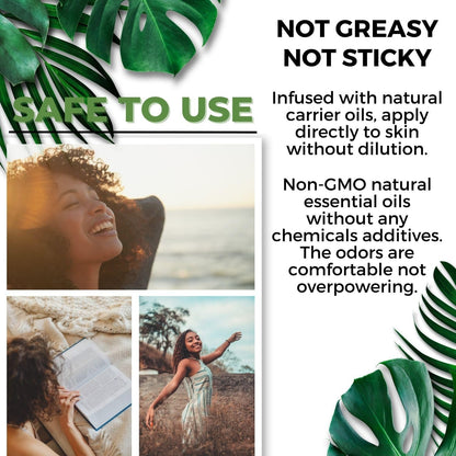 Benatu Essential Oil Blends Set (Breathe, Focus on, Happiness), Natural Aromatherapy Roll On for Massage, Body Skin Care, Home - Natural Fragrance Gift Roller for Women and Men