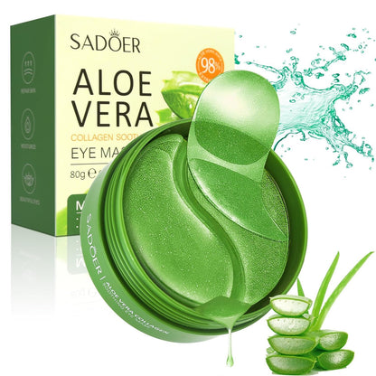 Under Eye Mask - 60 PCS Aloe Vera Under Eye Patches-Under Eye Patches for Dark Circles,Eye Puffiness & Dark Circles Treatment,Reduces Wrinkles & Fine Lines,Improves & Firms Eye Skin