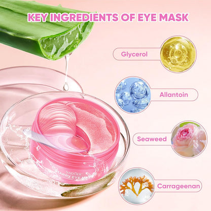 Drmtlgy Eye Masks-120 PCS,Under Eye Patches for Puffy Eyes & Dark Circles Treatments with Hyaluronic Acid,Reduce Wrinkles and Fine Lines Undereye(Rose)