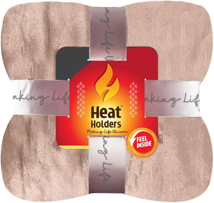 Heat Holders Personal-Sized Throw - Warm and Luxuriously Soft Fur-Like Fleece - Ideal for Bed, Sofa, Travel and Gifts | Natural / 50x70 inches