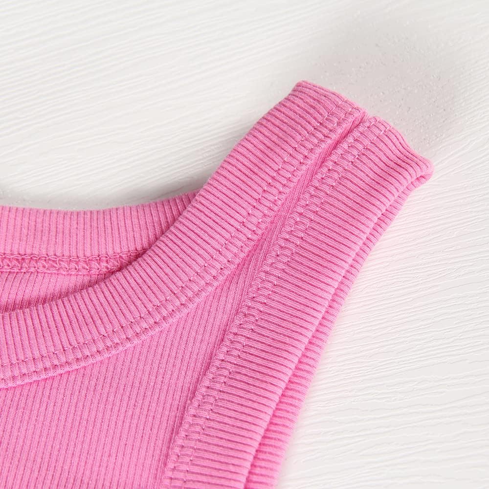 GEMBERA Womens Sleeveless Racerback High Neck Casual Basic Cotton Ribbed Fitted Tank Top