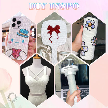 30000Pcs Resin White Rhinestones for Bedazzling Crafting with b7000 Jewelry Glue, Bulk Flatback Gems Bedazzler Kit for Crafts Clothes Shoes Fabric Nail Diamond Art, Assorted Size 2/3/4/5/6mm