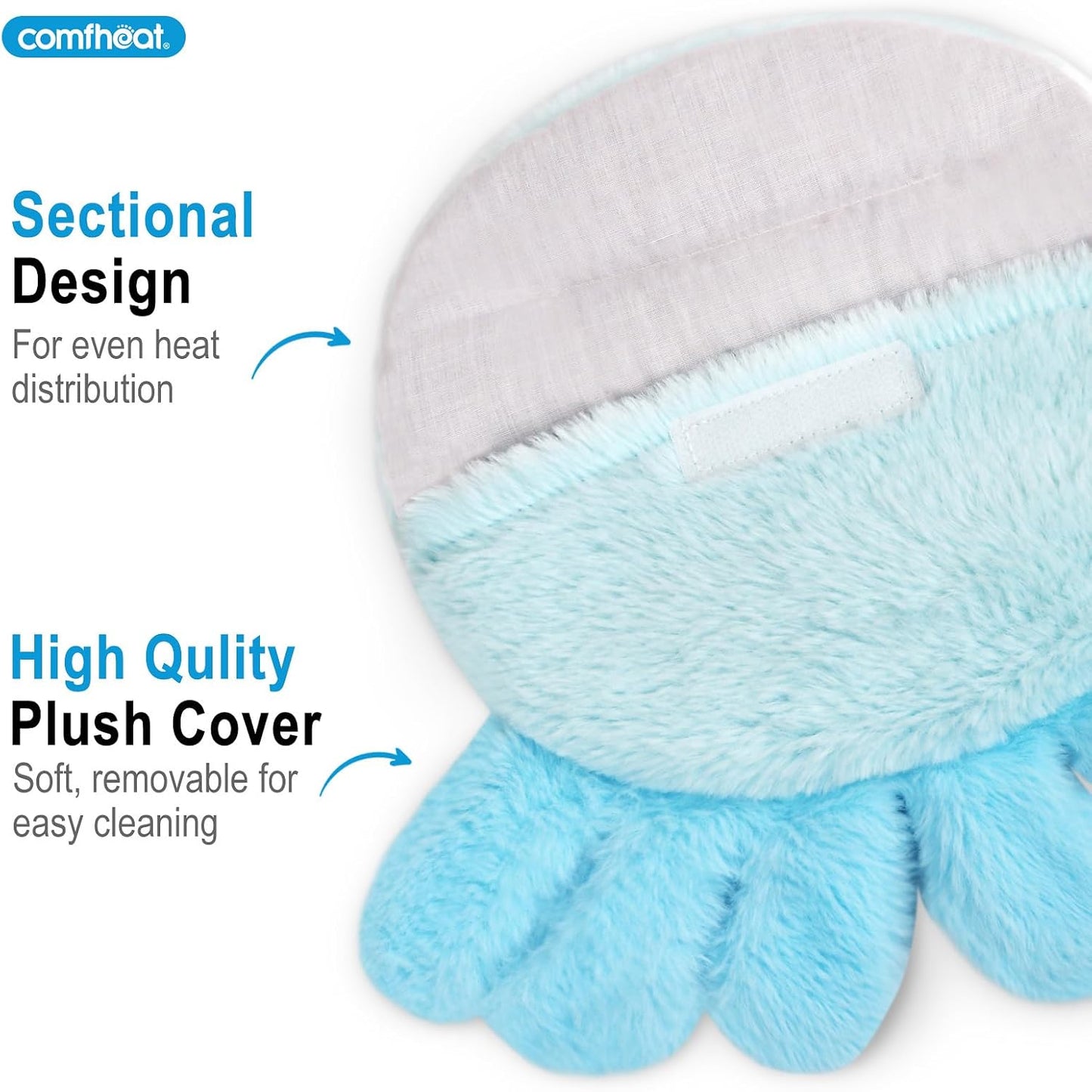 Octopus Microwave Heating Pad for Pain Relief, Unscented Microwavable Heating Pads for Cramps, Neck Shoulder, Muscles, Small Natural Heat Pack Moist Heat with Washable Cover