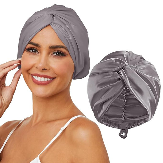 Adjustable silk satin hair bonnet