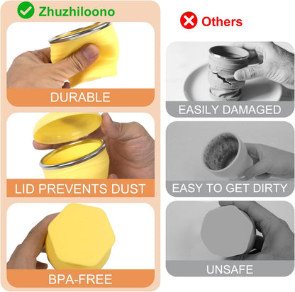 Silicone Collapsible TravelCup - Silicone Folding Camping Cup with Lids -Collapsible Water Cup- Foldable Drinking Cup - for Travel, Camping, Hiking,Outdoor Sports,[6oz]