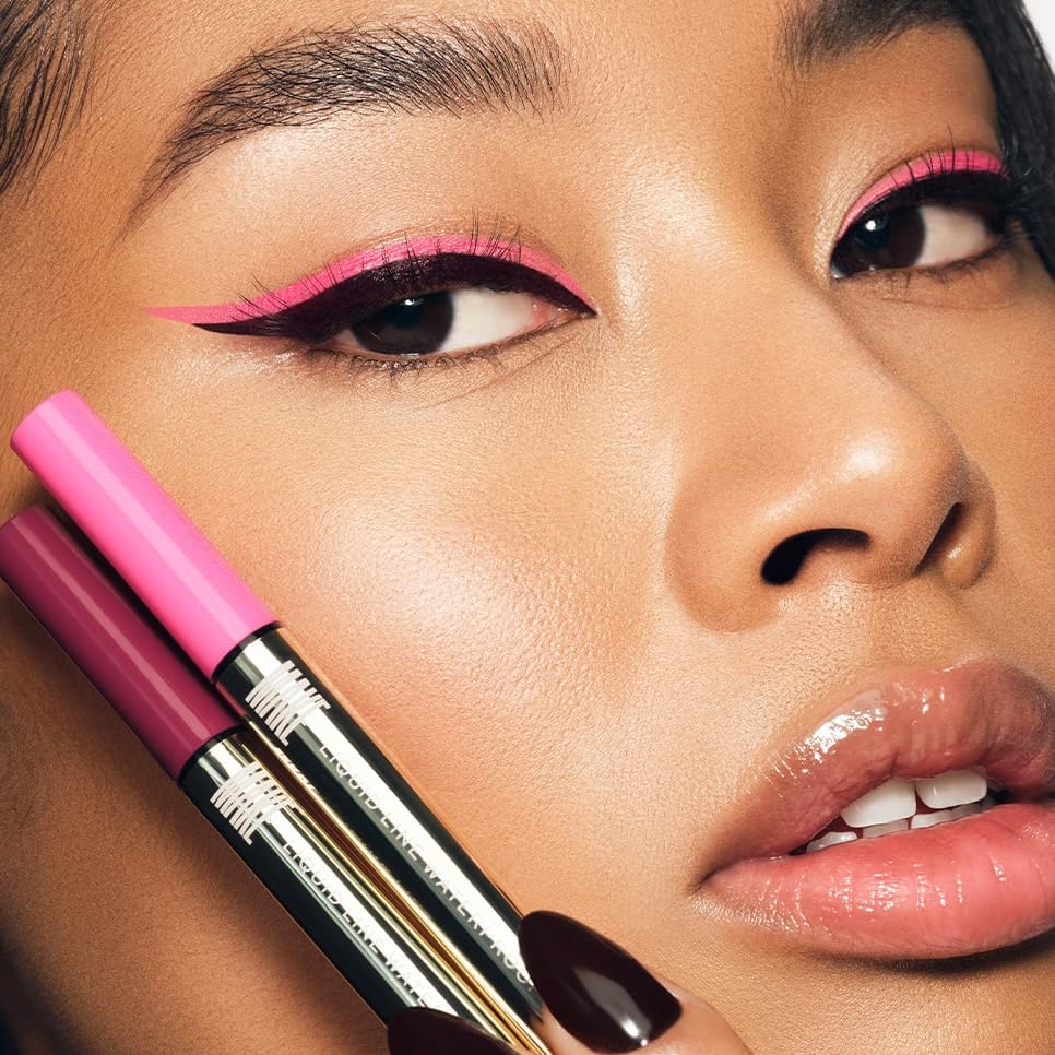 MAKE Beauty Liquid Line Waterproof Liquid Eyeliner Pen. Smudge-Proof Felt Tip for Precise Application of Lines, Wings, and Graphics. Long Lasting Eye Liner - Shade, Meteorite