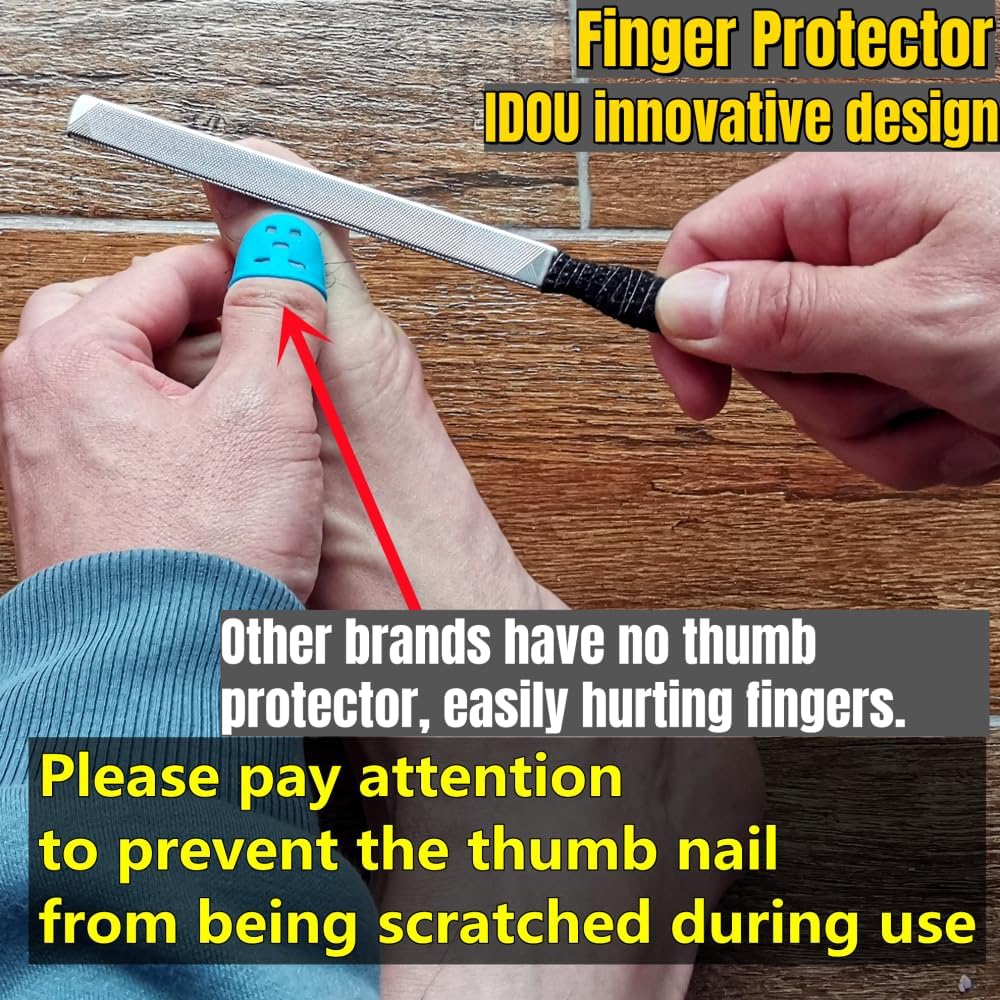 2 Pieces Toe Nail Files for Thick Nails,Stainless Steel, 4 Sides for Men Seniors & Dogs