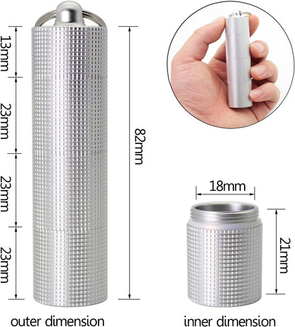 PPFISH Portable Daily Pill Case, 3 Compartments Anti-Skid Aluminum Alloy Waterproof Pill Box Dispenser, Small Pocket Pill Container, Keychain Pill Fob, Travel Pill Holder for Men Women