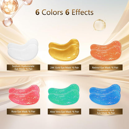 Under Eye Patches for Dark Circles and Puffy Eyes (36 Pairs), Golden Eye Mask with Retinol, Collagen,Hyaluronic Acid,Rose, Aloe Vera for Eye Treatment Skin Care for Men & Women