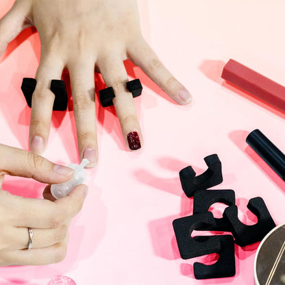 600 Pcs Toe Separators for Men and Women, Soft Foam Finger Divider Spacer Set, Pedicure Toe Separators for Hands and Feet Nail Polish Application Luxury Pedicure Supplies, Black