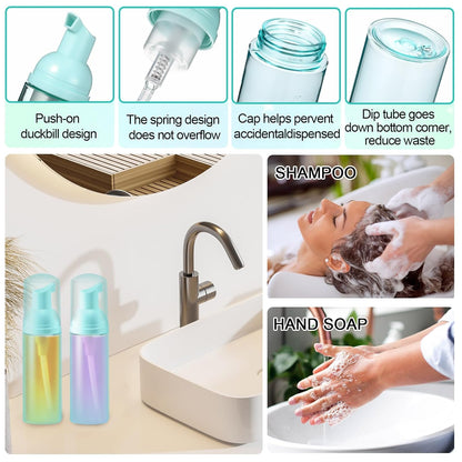 Zhehao 80 Pcs Lash Shampoo Bottle Brushes Kit 20 Foam Pump Dispensers 20 Lash Shampoo Brushes 20 Eyelash Aftercare Bag 20 Cleaning Pipes, Eyelash Extension Supplies(Green, Blue)