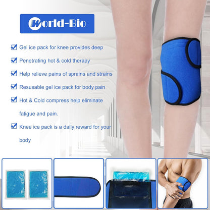 Knee Ice Pack for for Injury, Reusable Hot Cold Ice Gel Pack for Swelling, Muscle Soreness, Joint Pain, Flexible Knee Ice Pack Wrap Cold Compress for Replacement Surgery, Sprains, Arthritis