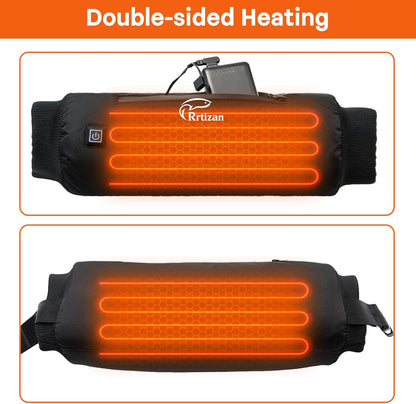 Heated Hand Warmer Pouch with 10000mAh Power Bank,Electric Hand Warmer Rechargeable with 3 Levels Heating and Adjustable Belt, Ideal for Football, Camping,Hunting, Portable and Waterproof Hand Muff