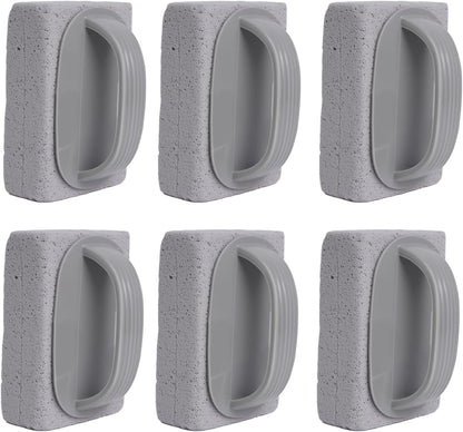 6Pcs Pumice Stone for Cleaning, Pumice Stone for Pool Tile Cleaning Pumice Stone Cleaner Brush with Handle, Pumice Cleaning Stones Scouring Stick Hard Water for Bathtubs Grills Swimming Pools