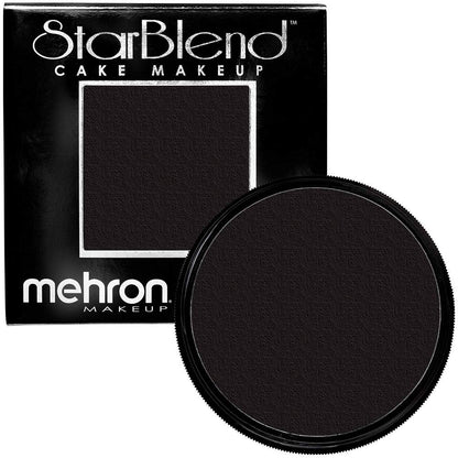 Mehron Makeup StarBlend Cake Makeup | Wet/Dry Pressed Powder Face | Powder Foundation | Black Body and Face Paint 2 oz (56g)