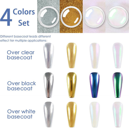 Allstarry Chrome Nail Powder, Metallic Mirror Gold Chrome Powder Pigment Color Changing Chameleon Nail Powder Nail Art Glitter Dust for Gel Nail Manicure DIY at Home Salon Women Gifts