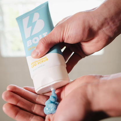 Exfoliating Leg Scrub for Men with Bamboo & Coconut Extract - Fights Ingrown Hairs and Dead Skin Buildup for a Smoother Shave - Aloe Vera & Pumice Formula - 6 Fl Oz