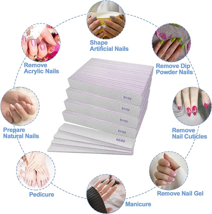 80/80 grit nail files (100