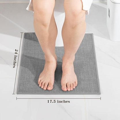 chakme Bathroom Rugs Mat U-Shaped 24x17, Ultra ThinNon Slip Bath Mat Small Quick Dry Absorbent Bath Matfor Bathroom Floor, (Dark Grey, U-24"x17")