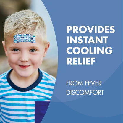 HealthWise Instant Cool Gel Patches | Children’s Forehead Sheets | 12-Count | 4.75” x 2” | Soothing Menthol Vapors | Fever Relief | Non-Medicated Formula
